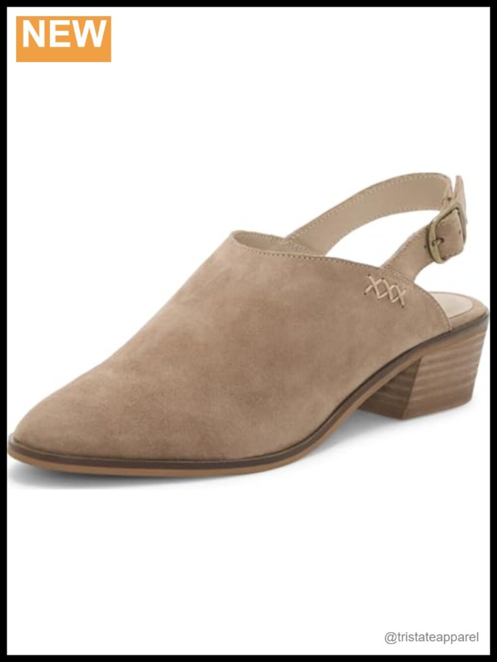 Leather slingback loafer with adjustable buckle, low-top